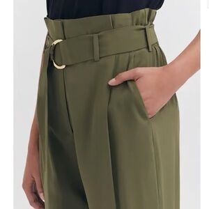 Cuyana Silk Paperbag Pants Large - 3 colors: black, sand and olive green